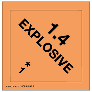 Explosive 1.4 *1 Large warning label