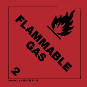 Flammable Gas 2 Large warning label